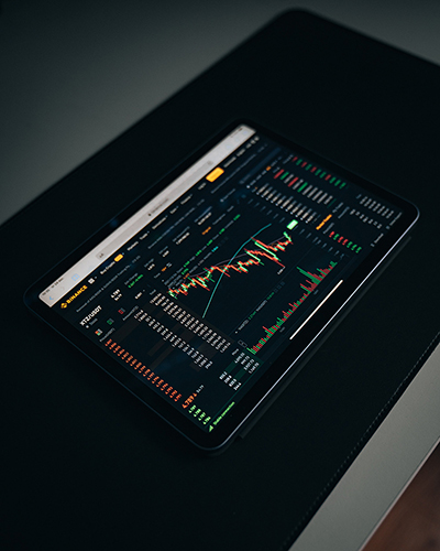 a forex chart on a tablet